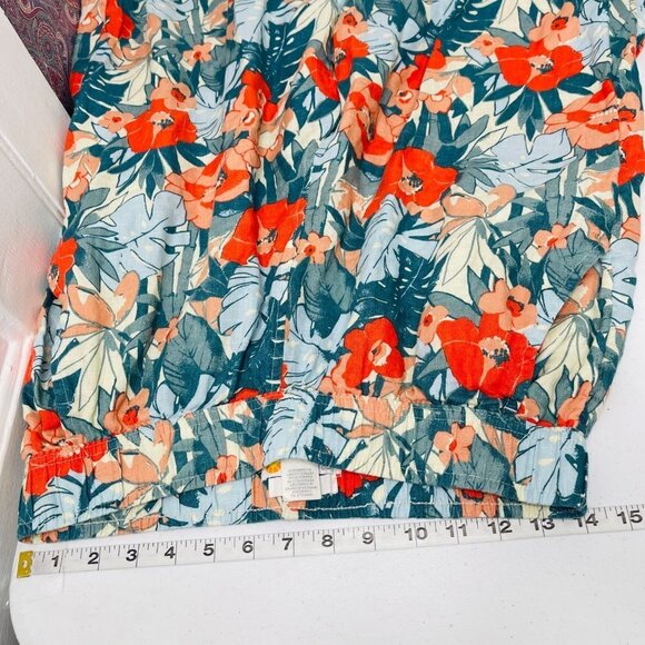 C&C California Women's Linen Wide Leg High Rise Pants Size M Floral Pull On - Picture 6 of 9
